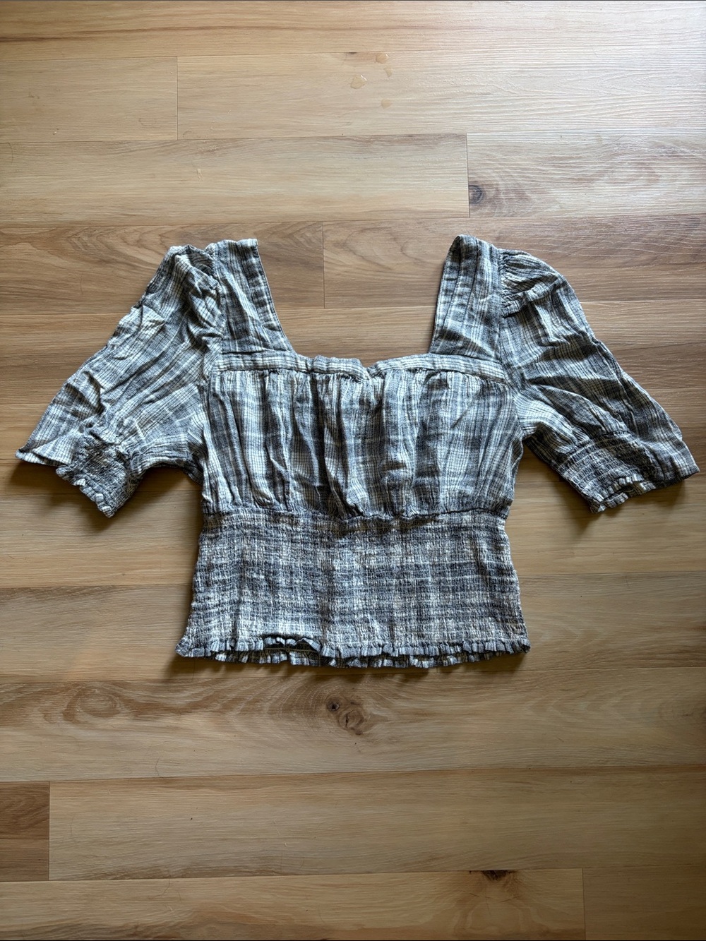 Universal Thread Plaid Square Neck Blouse